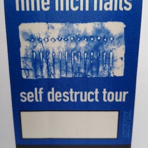 Nine Inch Nails Self Destruct Tour Backstage Pass Vintage Industrial Rock 1994 Music Gift Vintage