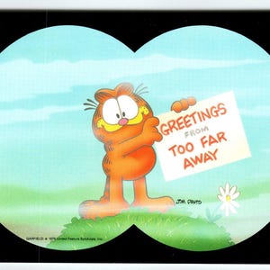 Garfield Cat Postkarte Greetings From Too Far Away Jim Denim 1978 Cartoon Unbenutzt Einzigartiges Geschenk