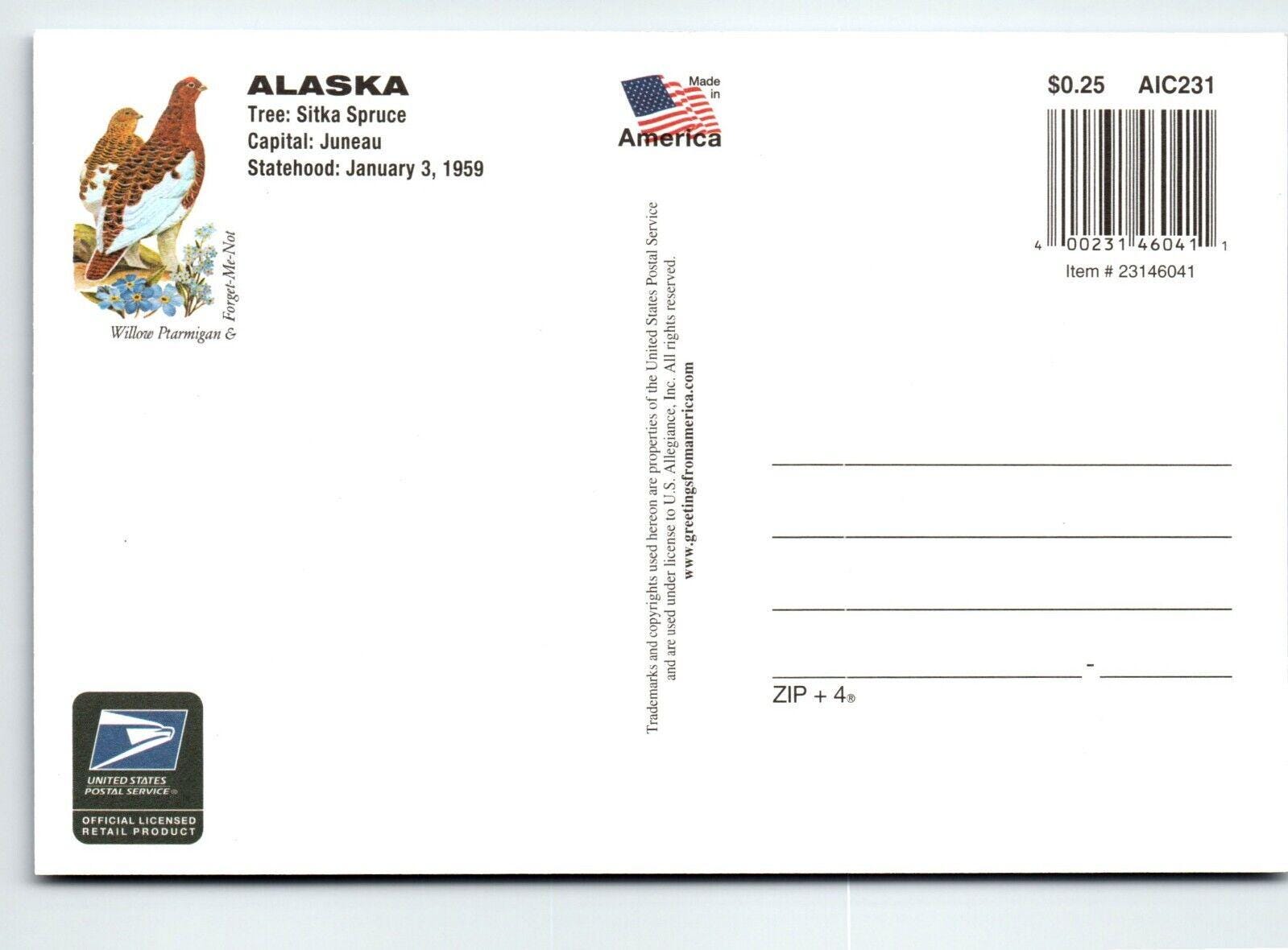 Greetings From Alaska Large Letter Chrome Postcard Unused USPS 2001 ...