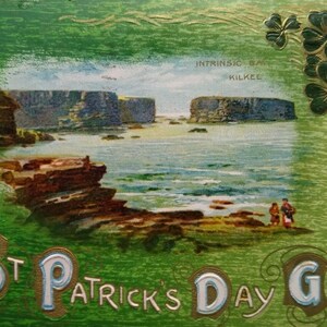 Carte postale irlandaise John Winsch Saint-Patrick Intrinsic Bay Kilkee 1910 Cadeau Unique original