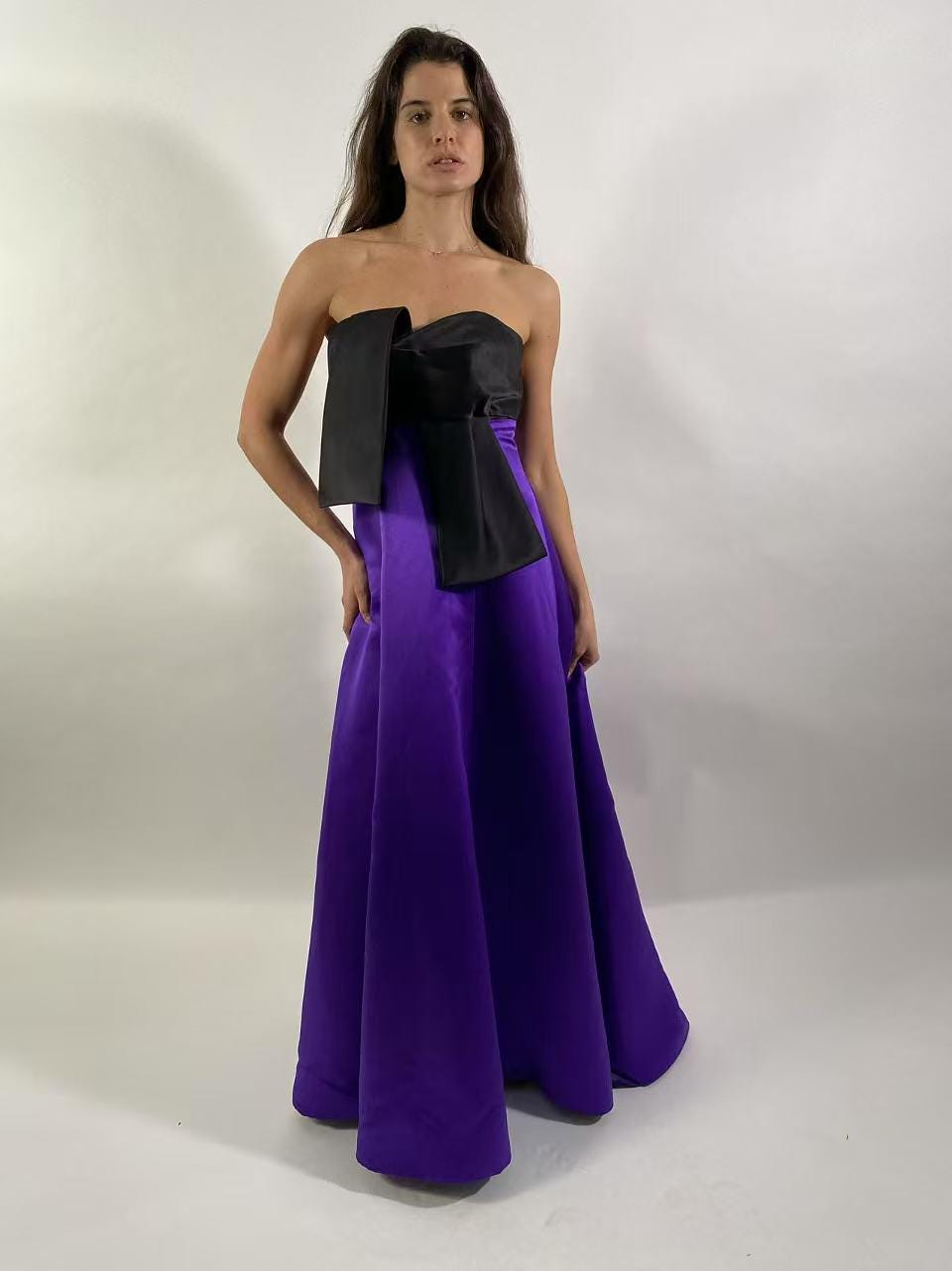 strapless open back dress Two Piece Lavender Prom Dresses Lace Crop