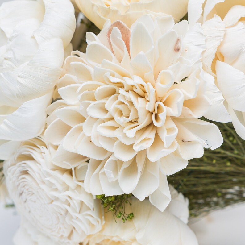 Ivory Broom Bloom Wood Flower Bouquet Diy Kit Diy Wood Etsy