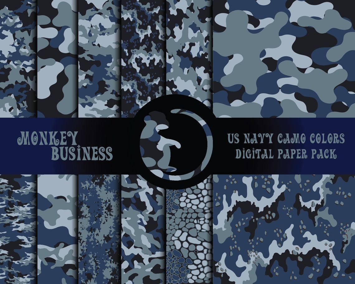 US Navy Camo Colors Camouflage Digital Paper Pack 12 Etsy