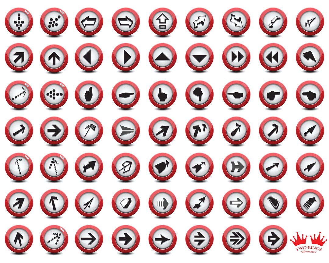 Big Collection of 63 Arrows and Buttons, Instant Download, Cricut File ...