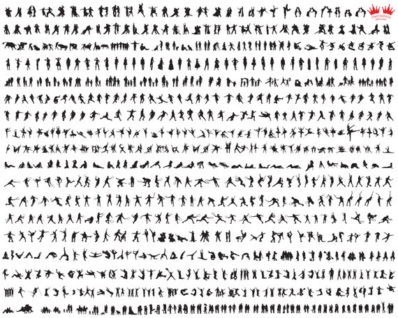 Download Svg Cuttable Big Collection Of Human Silhouette Vector Svg Etsy