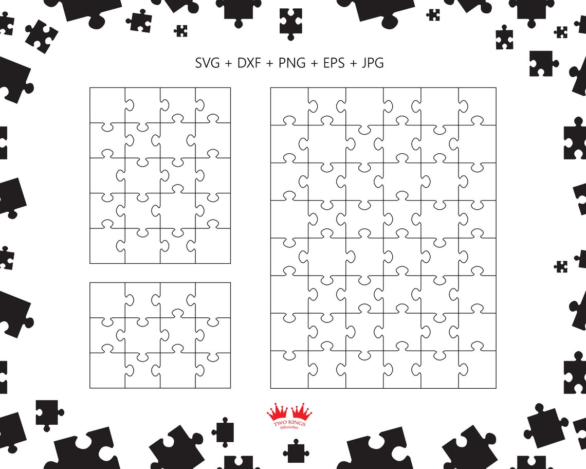 Jigsaw Puzzle Pack, Instant Download, Svg Files for Cricut, High