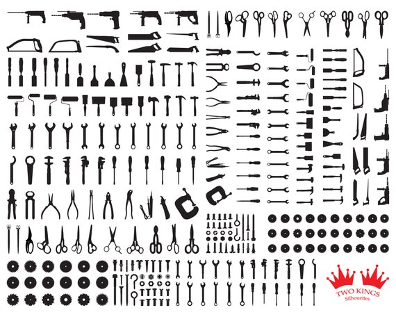 SVG hand tools isolated on white background. Jpg Svg Eps | Etsy