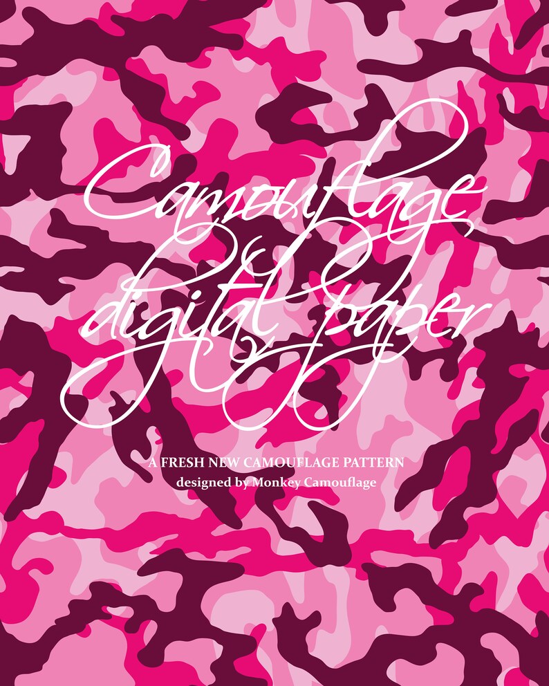 Pink Camouflage Digital Paper Pack.set of 9 Pink Camo | Etsy