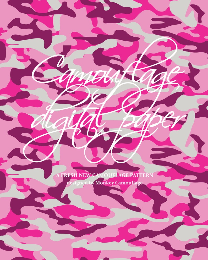 Pink Camouflage Digital Paper Pack.set of 9 Pink Camo | Etsy