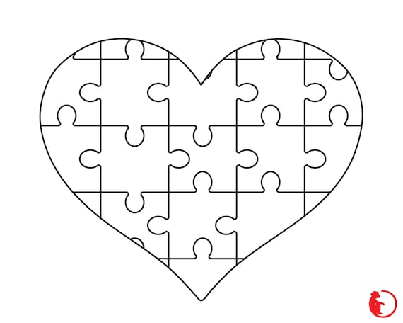 Heart Puzzle SVG Cut Files Love Jigsaw Cricut File White | Etsy