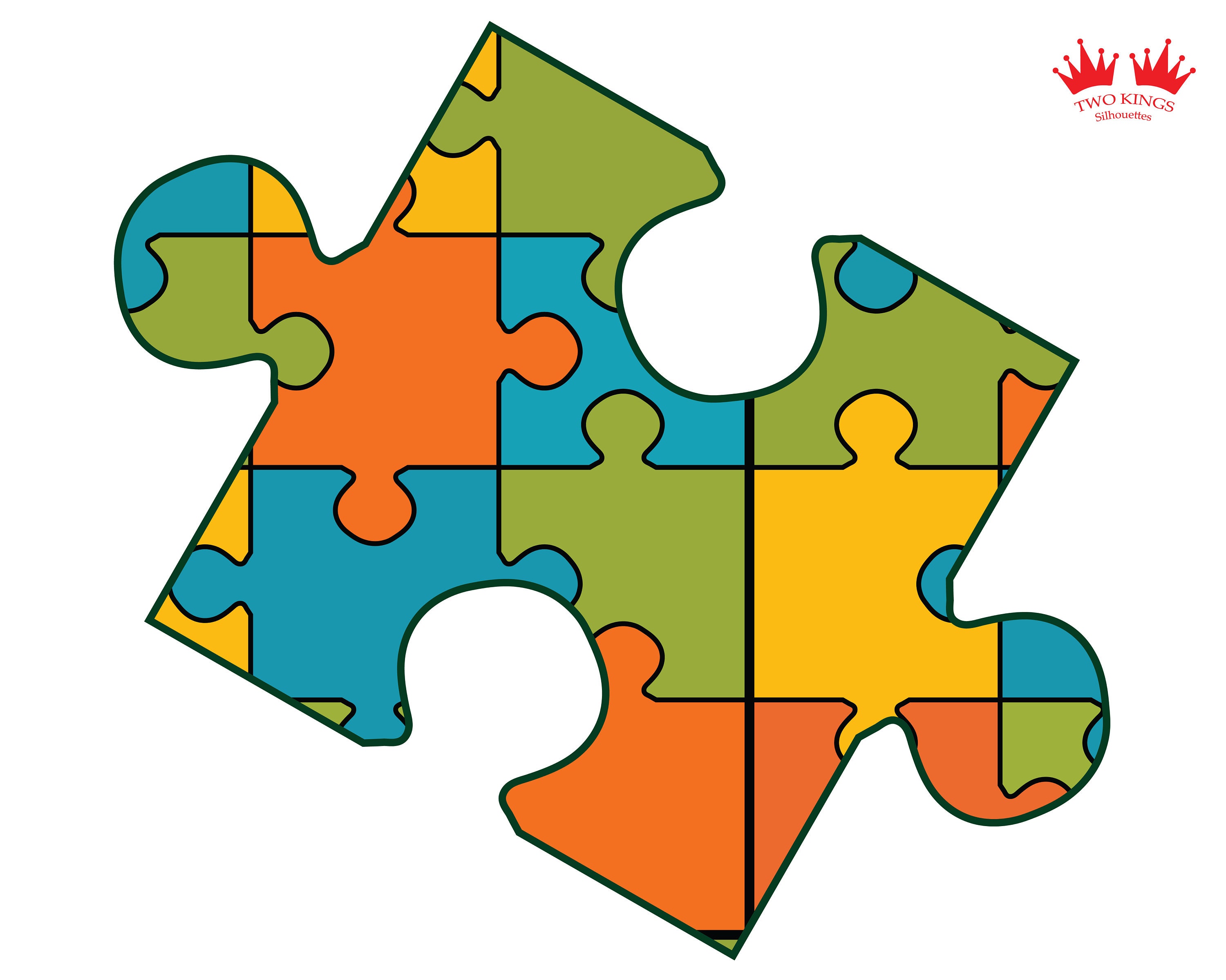 Cadre Puzzle Coloré Clip Art Libres De Droits, Svg, Vecteurs Et