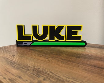 Custom Star Wars  Inspired Name Plate, 3D sign, Cake topper, 3D Printed Name plate,