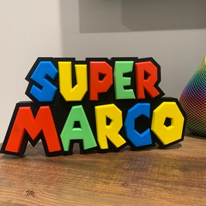 Custom Super Mario Bros inspired Name Plate, Kids desk, Kids room, Teacher desk, Nursery name, Mario Party, Playroom name