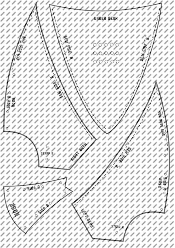 Items Similar To Template Mezza Maschera Del Dottore Della Peste