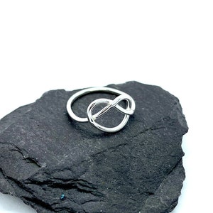 Sterling silver love knot ring, silver heart ring, Celtic knot ring, infinity ring, friendship ring, dainty silver ring