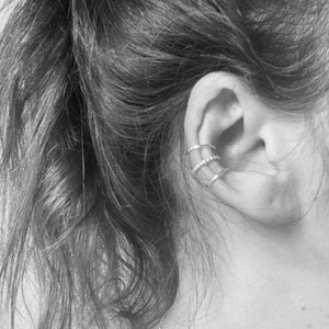 Sterling silver ear cuff no piercing, silver conch cuff set, small silver ear cuff, dainty silver ear cuff, textured silver ear cuff