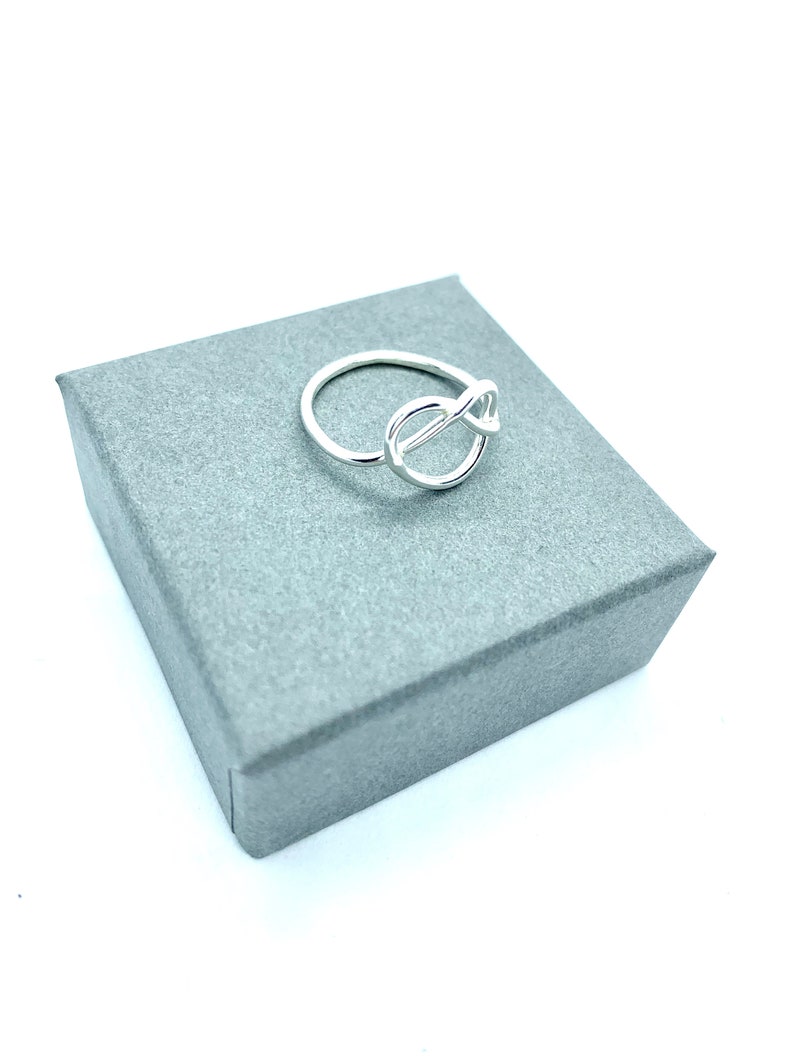 Sterling silver love knot ring infinity ring silver heart ring Celtic knot ring friendship ring dainty silver ring
