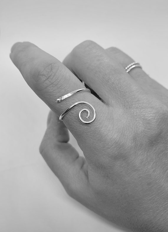 Forged Double Spiral Ring Sterling Silver – J.Mills Studio