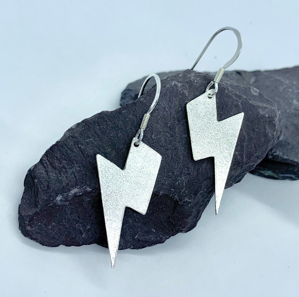 Lightning earrings silver Clearance