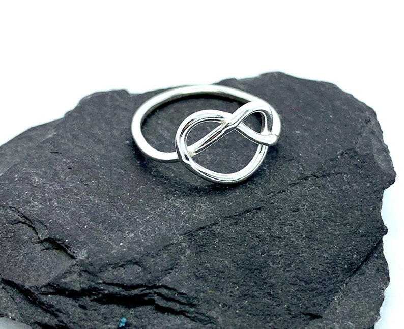 Sterling silver love knot ring infinity ring silver heart ring Celtic knot ring friendship ring dainty silver ring