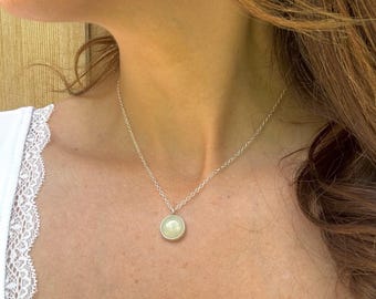 Moonstone necklace set in sterling silver, silver moonstone pendant, intuition, feminine energy