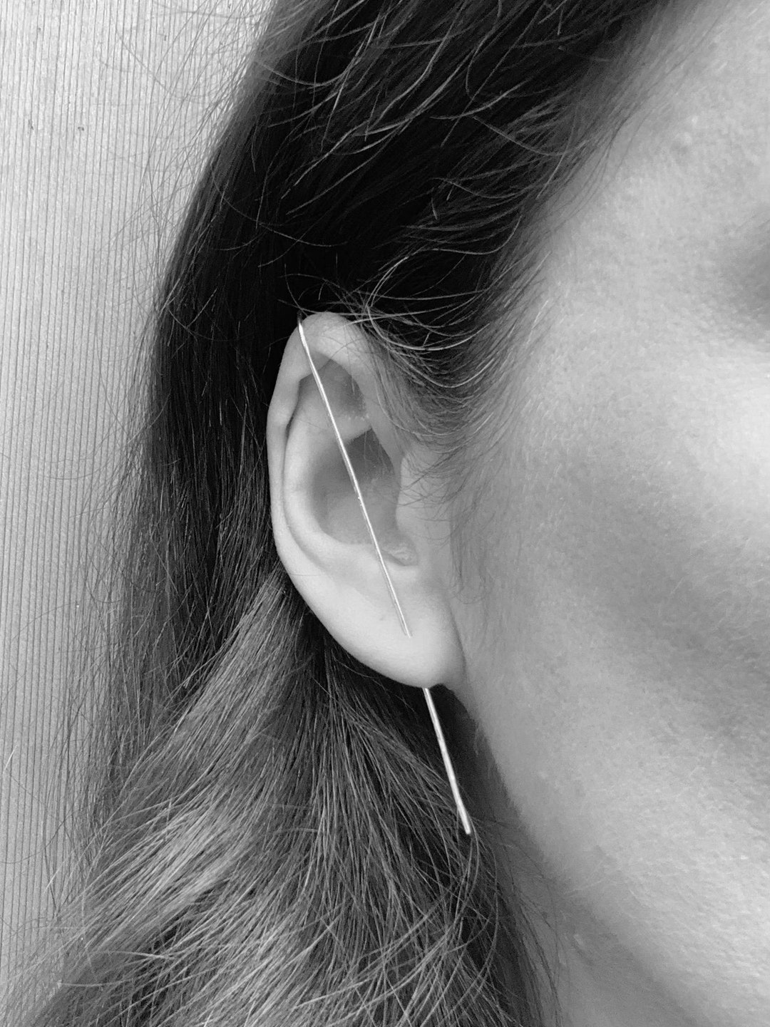 Sterling Silver Ear Pin, Ear Cuff, Threader Earring, Ear Climber
