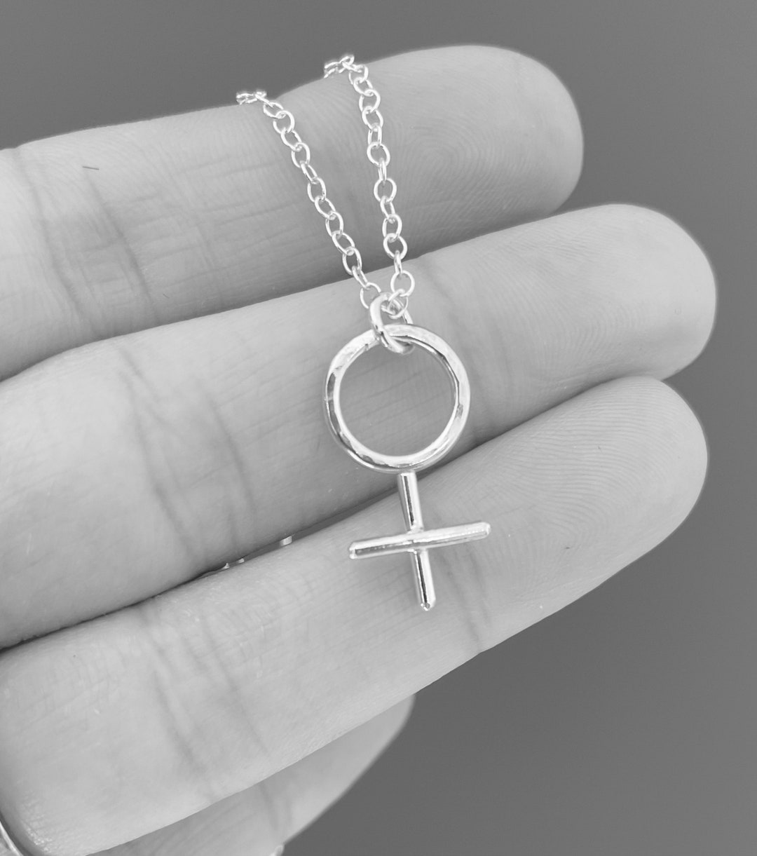 Female Symbol Necklace, Venus Necklace, Female Necklace, Female Sign