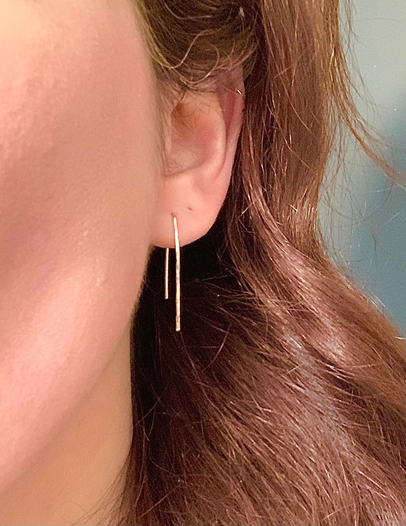 Gold pull through best sale earrings