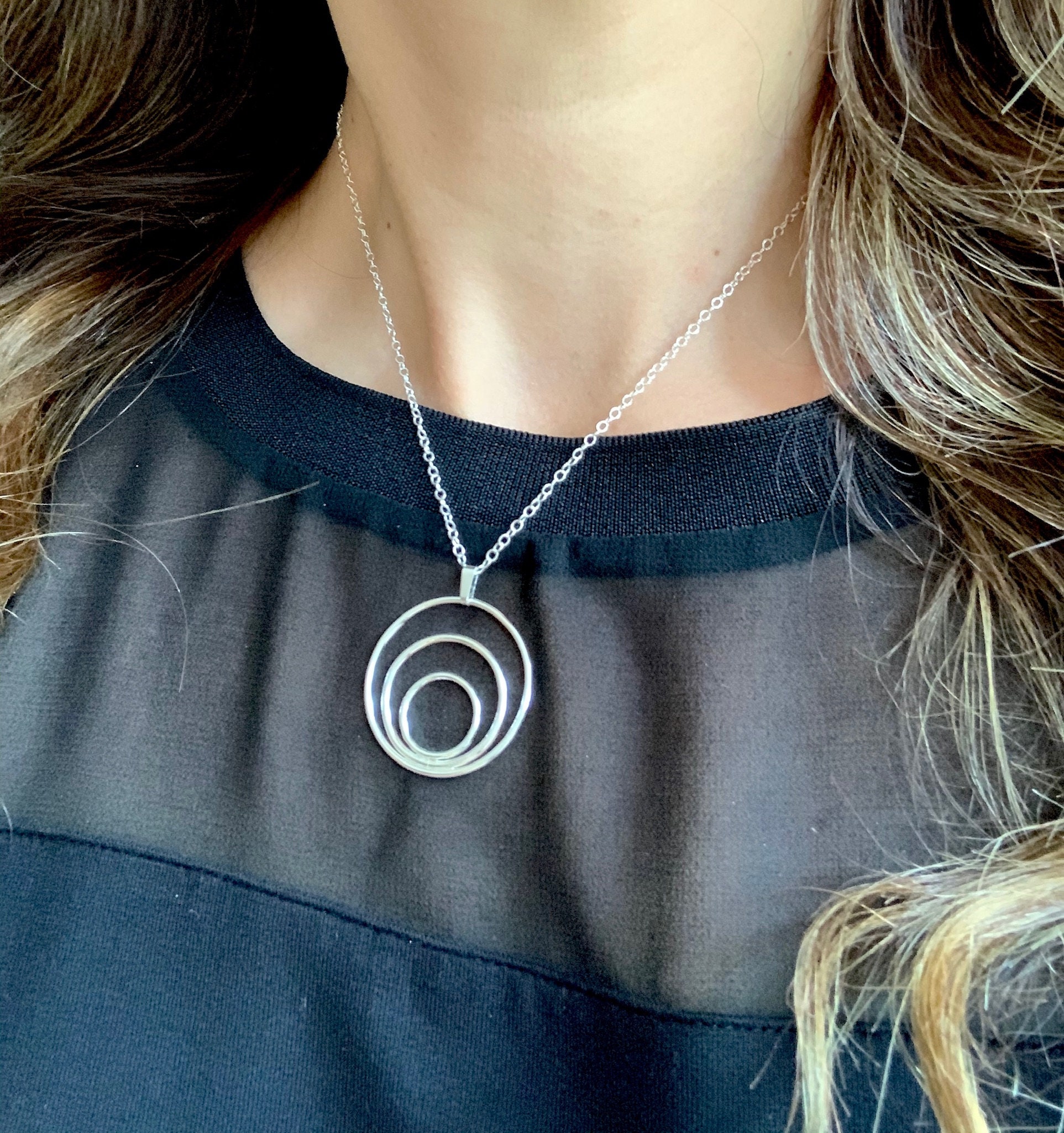 Sterling Silver Large Circle Pendant