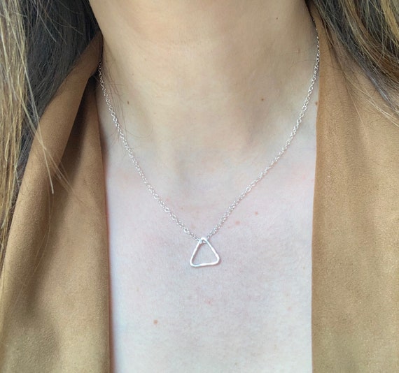 Small triangle best sale necklace