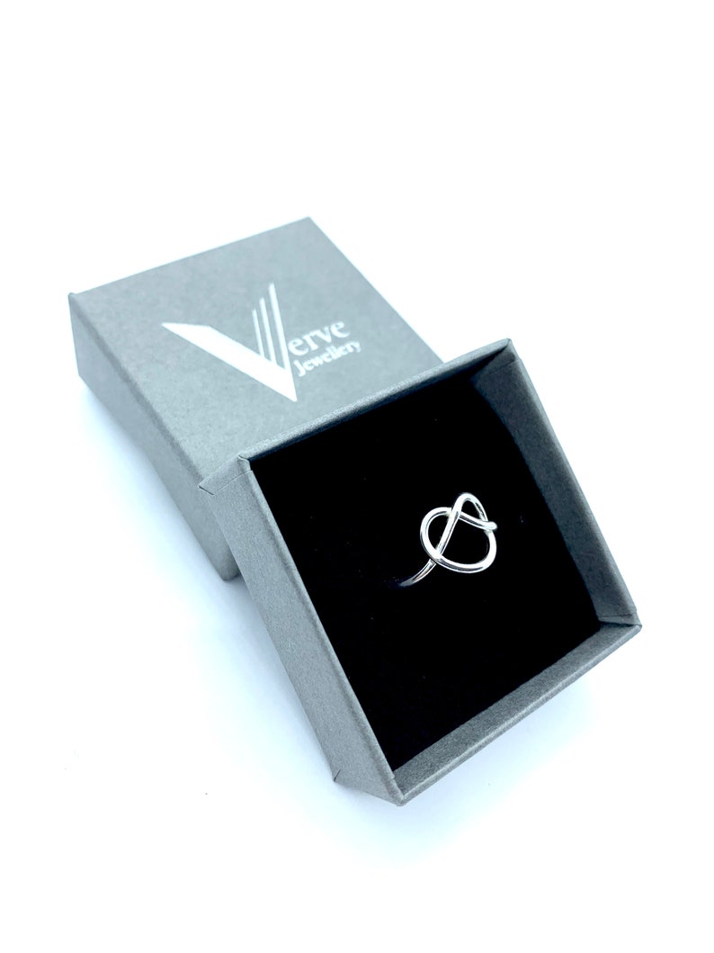 Sterling silver love knot ring infinity ring silver heart ring Celtic knot ring friendship ring dainty silver ring