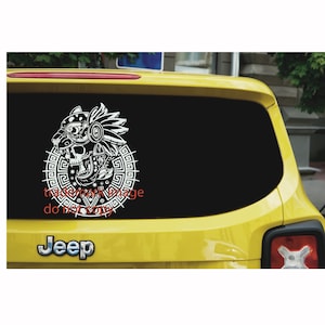 Azteca skull warrior decal