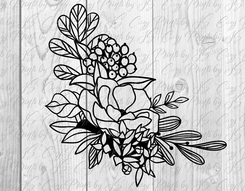 Download Dxf Magnolia And Poppy Png Cut File Tiny Floral Arrangements Vinyl Cut Papercut Silhouette Svg Wedding Cricut Svg Svg Clip Art Art Collectibles Keyforrest Lt