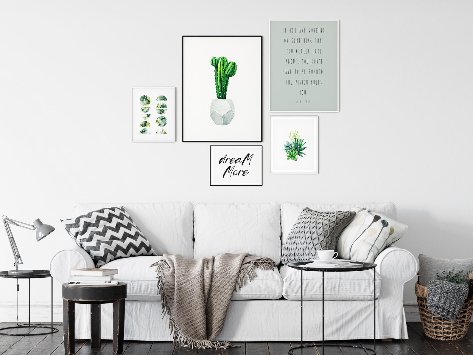 Green Print Set Gallery Wall Art Bundle Modern Abstract Art Etsy