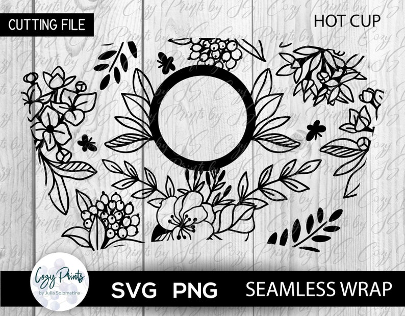 Download Floral SVG Starbucks Seamless Full Wrap Floral print SVG | Etsy