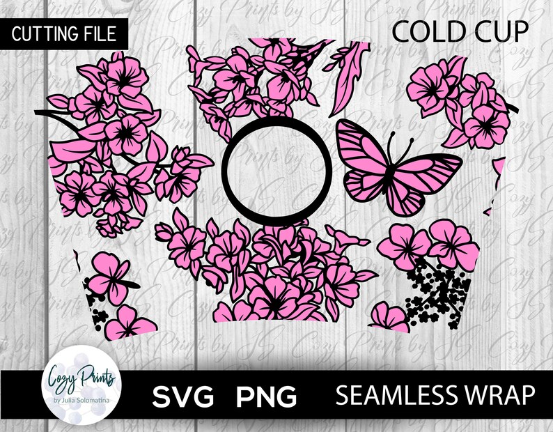 Download Floral SVG Starbucks Seamless Full Wrap Floral print SVG ...