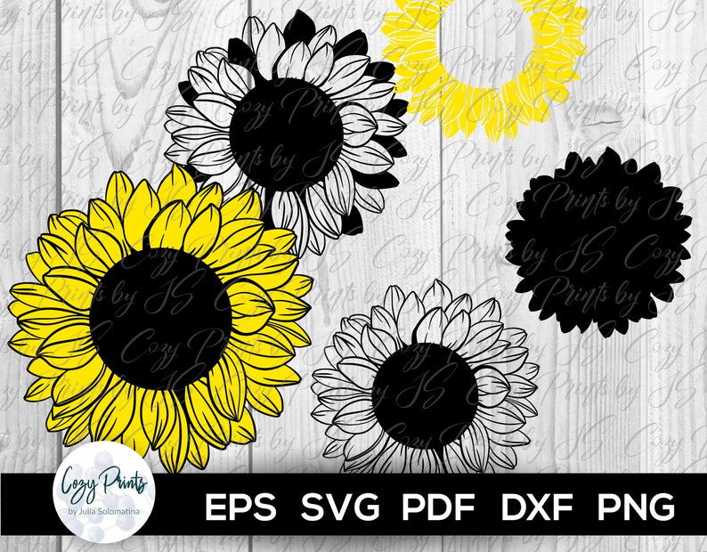 Download Sunflower svg dxf png eps pdf cut file Sunflower Clipart ...
