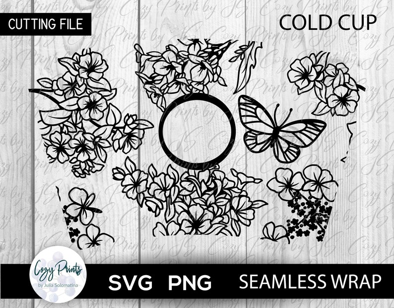 Download Floral SVG Starbucks Seamless Full Wrap Floral print SVG ...