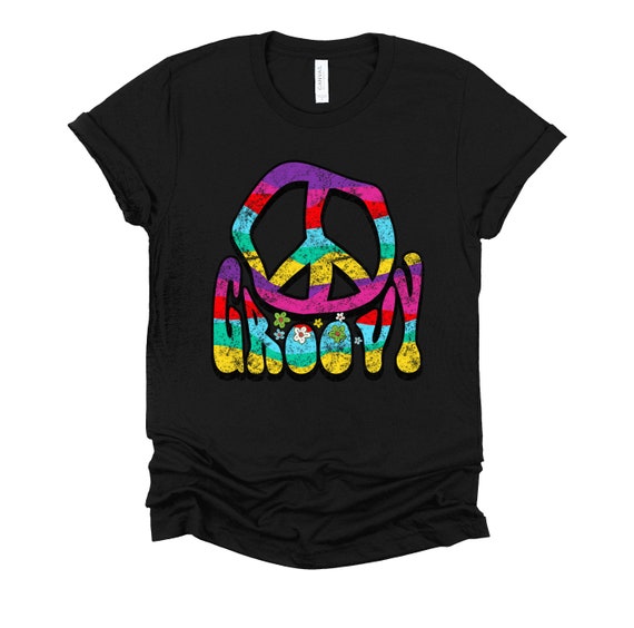 Peace Symbol 70'S T-Shirt - Bright Colors Tshirt - Peaceful Peace Symbol 70'S T-Shirt - Bright Colors Tshirt - Peaceful