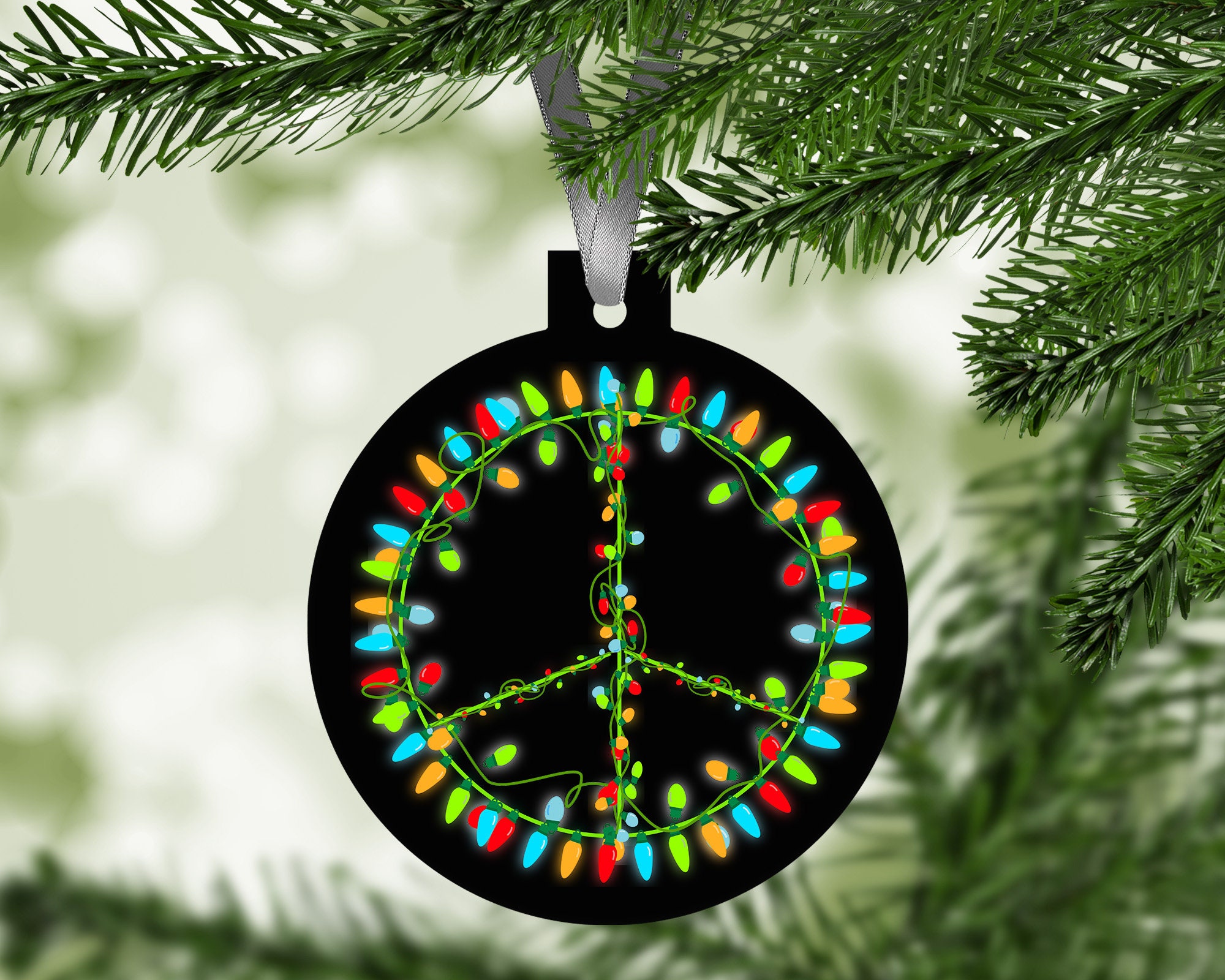 Peace Sign Christmas Lights 