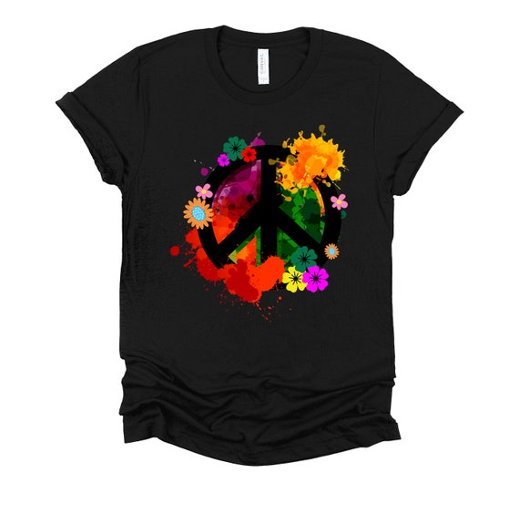 Peace Sign Paint Splatter 70'S Hippie Tie Dye Shirt Peace Sign Paint Splatter 70'S Hippie Tie Dye Shirt