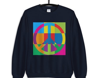 Art Print Sweatshirt / 60s 70s 