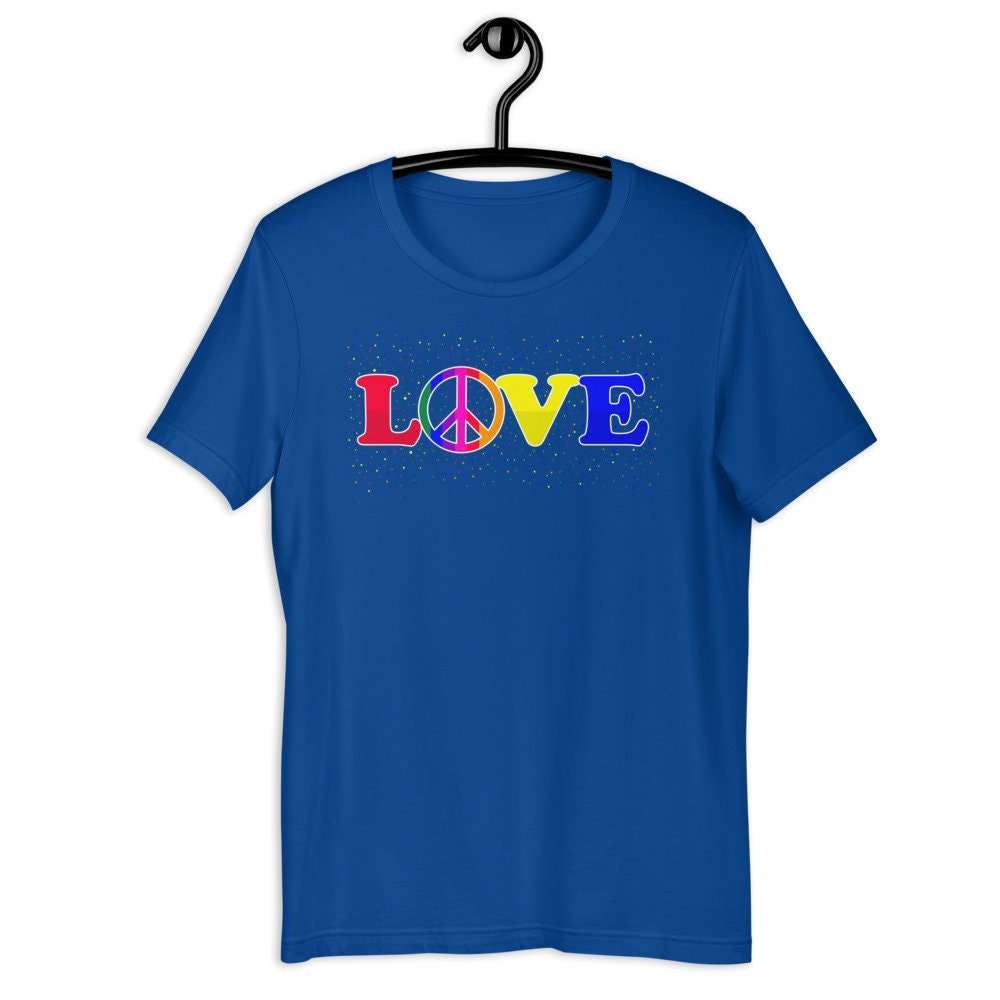 Rainbow Peace Sign Tshirt LGBT Gay Pride Shirt Peace Love | Etsy