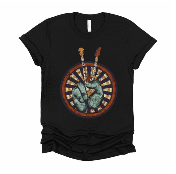 Peace Sign Rock Band Shirt Guitar Hand Musician Gift Music Festival Guitarist Tshirt Short Sleeve Unisex Shirt XS 4X Etsy