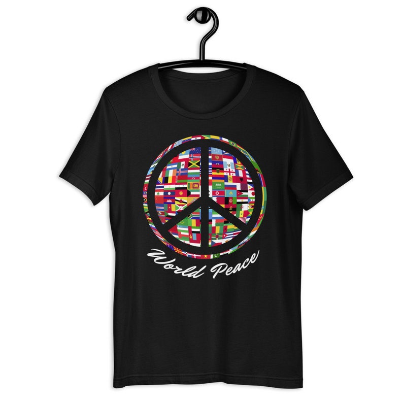 World Peace Sign T-shirt Flags of Nations International Unity | Etsy