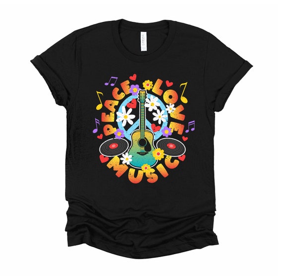 Guitar Lover T-Shirt Hippie Let It Be T-Shirt Guitar Lover T-Shirt Hippie Let It Be T-Shirt