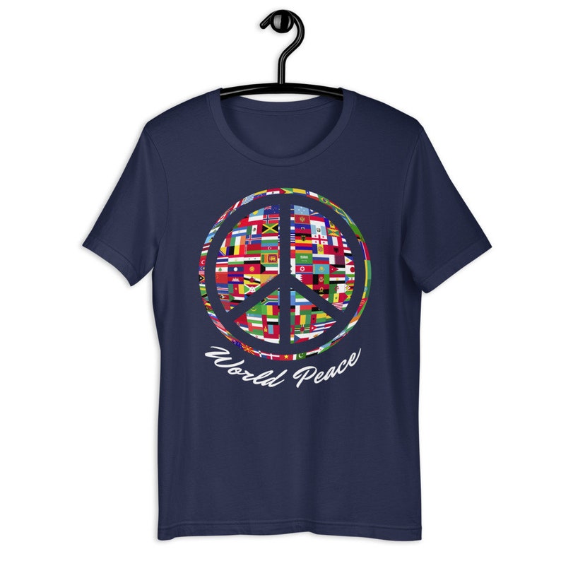 World Peace Sign T-shirt, Flags of Nations International Unity Unisex ...