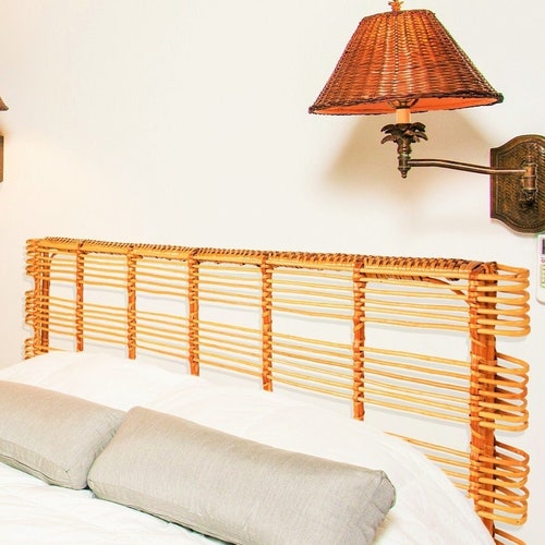 Wood Headboard Rattan Headboard Rattan Furniture Bedhead Etsy