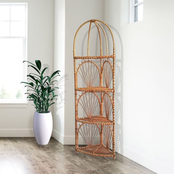 Wicker Corner Shelf Etsy