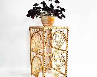 26"/ 30" tall Rattan Plant Stand, handmade Pot Holder, planter, Gift, Side table, natural, plantstand, wicker furniture, rattan furniture